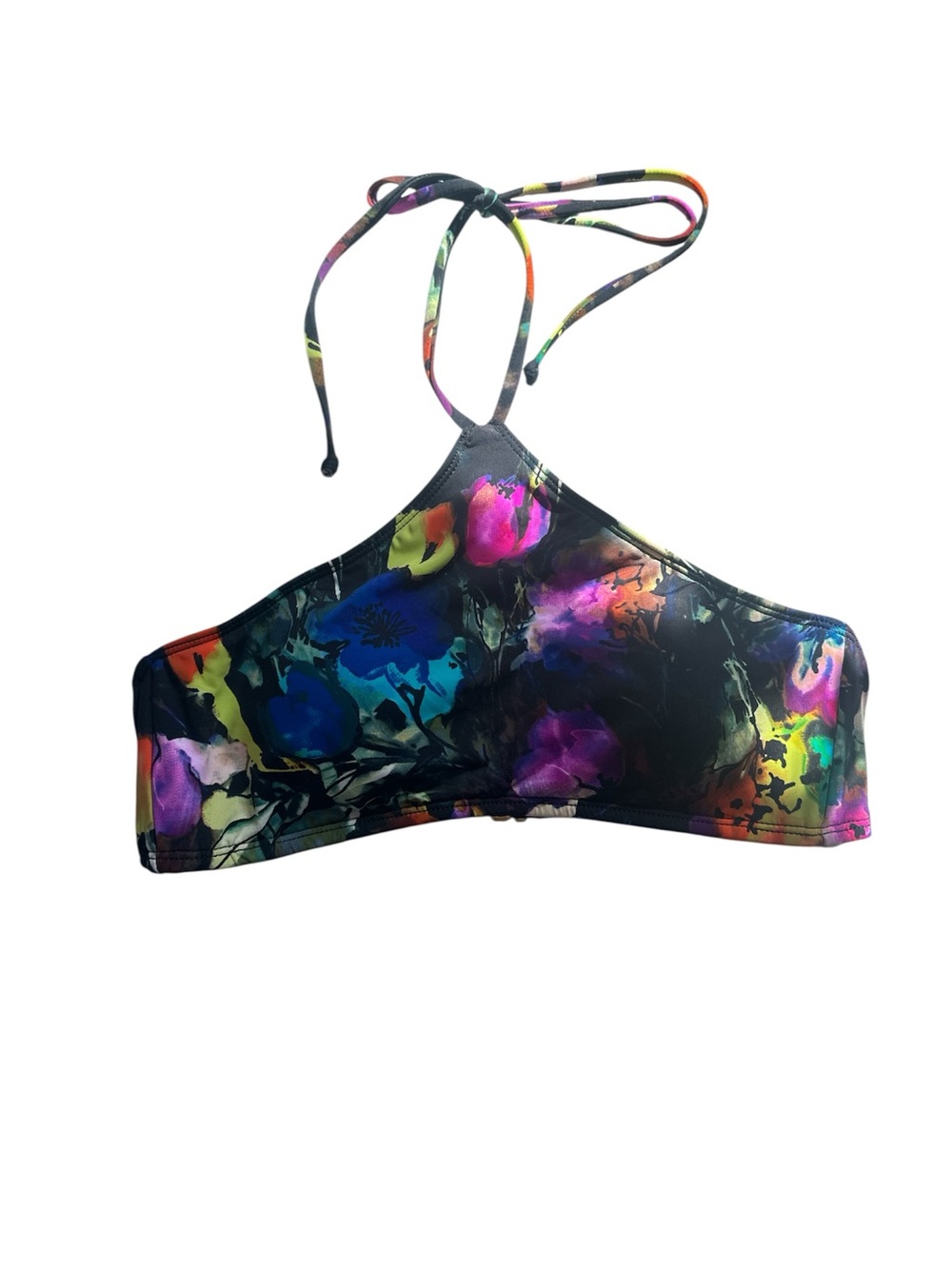 Hobie Floral Watercolor Halter Bikini Top Size M Rare Sample Pack